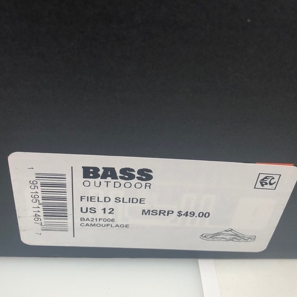 BASS Outdoor Camo Field Slides Clogs Shoes size 12 - Picture 10 of 12